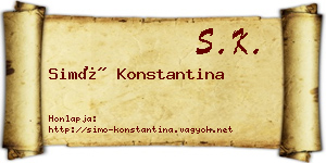 Simó Konstantina névjegykártya